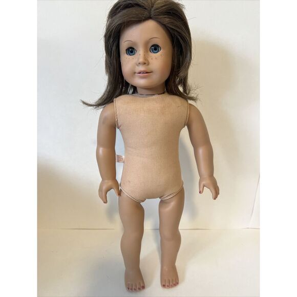 American Girl Just Like You 23 Doll 18" Brown Hair Blue Eyes Freckles - Picture 2 of 16